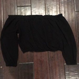 Black H&M Off-the-shoulder crop top